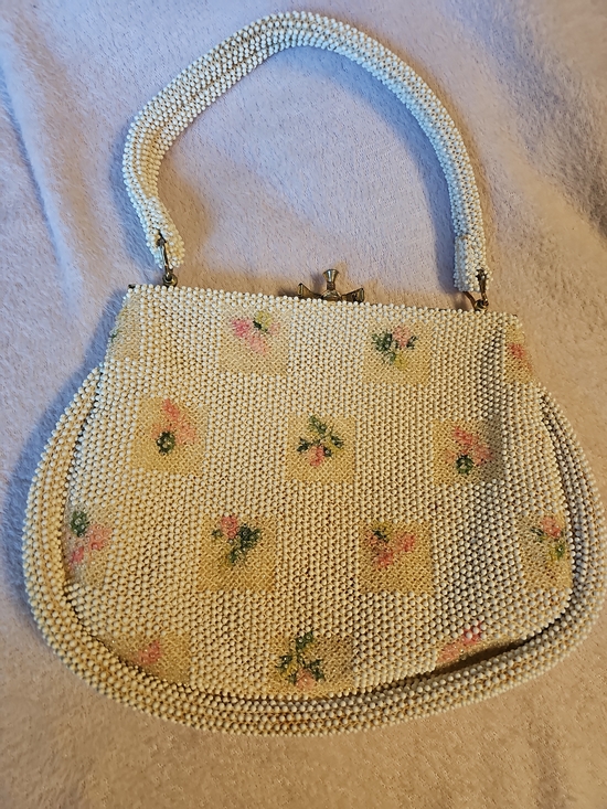 La Regale Handbags - Vintage La Regale Hand-Beaded Floral Evening Purse | Made in Belgium
